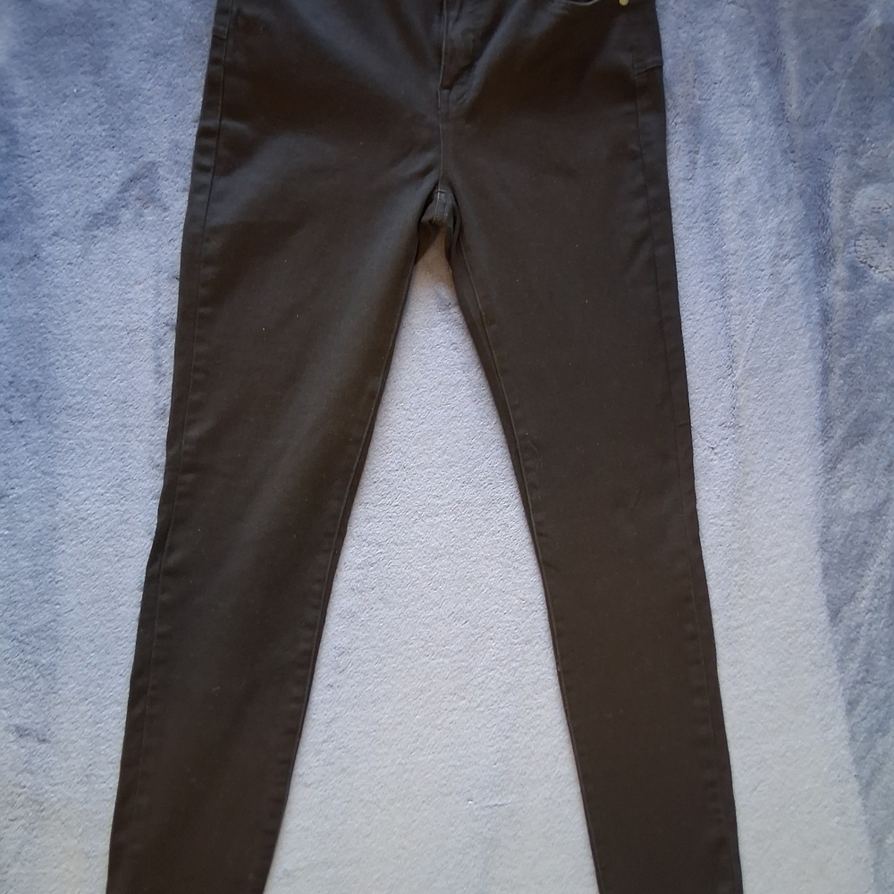 Seven7 High Rise Skinny Jeans Stretch Black Denim Button Zip Women's Sz 4
